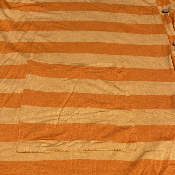 Agnes & Dora Orange Striped button front cardigan